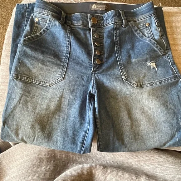 Democracy ab Technology Stylish Blue Distressed Jeans size 8 - Picture 4 of 10